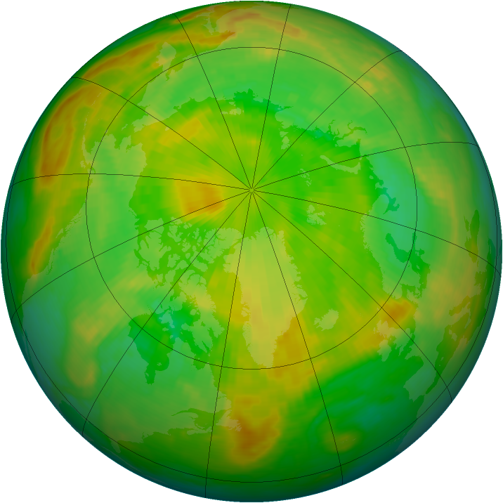 Arctic ozone map for 14 June 1983